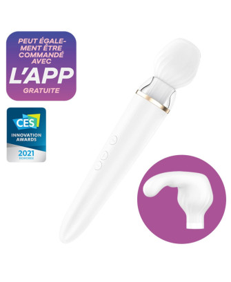 Double wand blanc connecté USB Double Wand-er Satisfyer 
